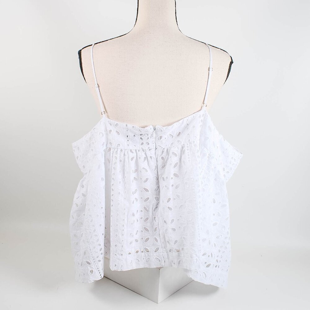 J Crew White Eyelet Babydoll Cami Top - 3X - Picture 3 of 7